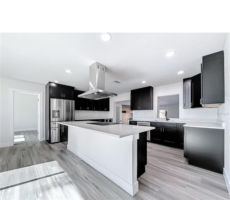 Energy-efficient recessed LED lighting in a Tampa Bay kitchen