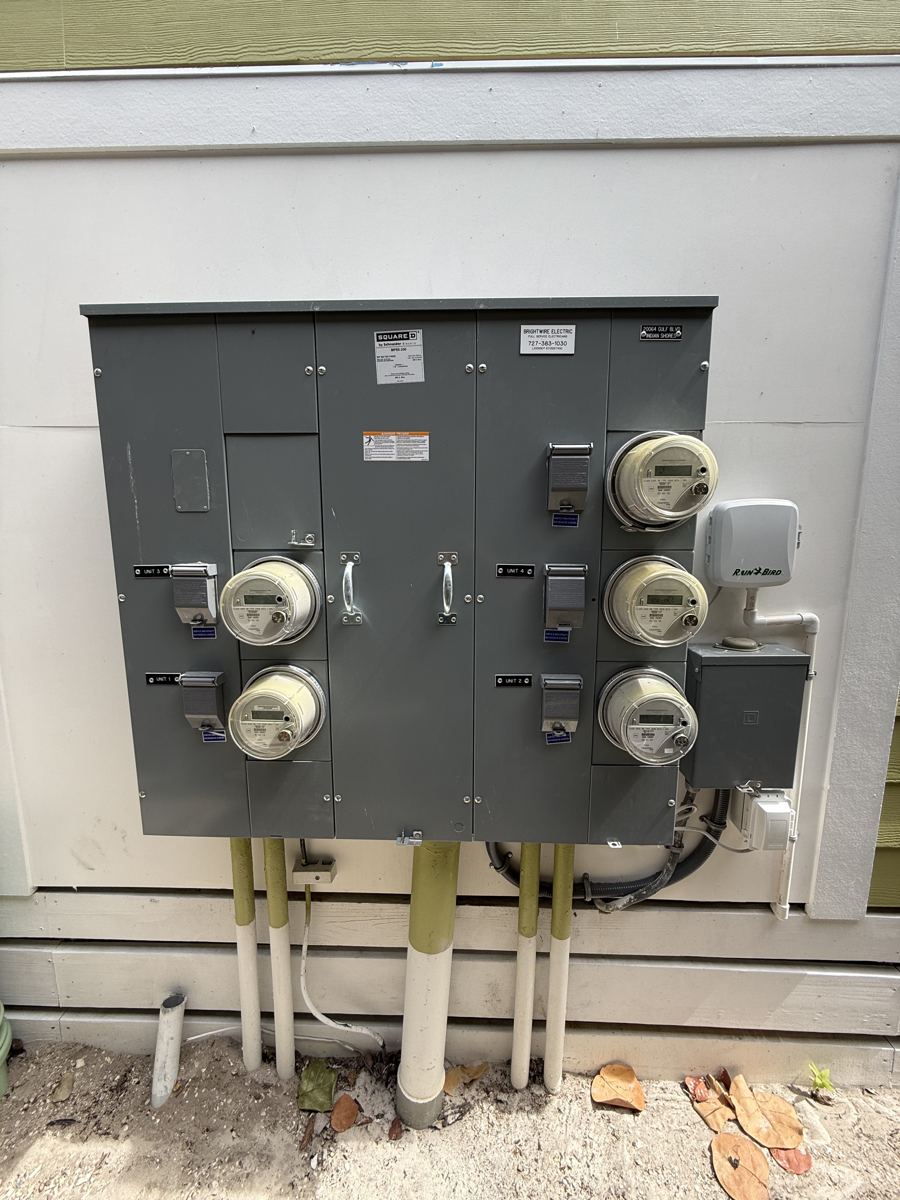 Multifamily meter center installed by Brightwire Electric